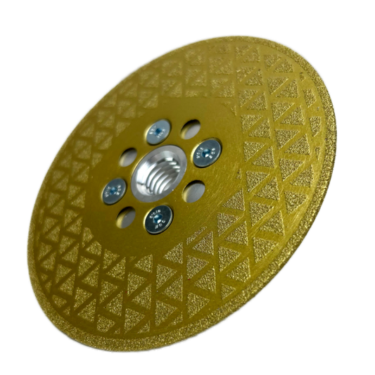 RedhawkPro Gold Vacuum Brazed Diamond Grinding Wheel - Heavy Duty Full-Star Disc for Concrete, Granite & Hard Stone Surface Polishing
