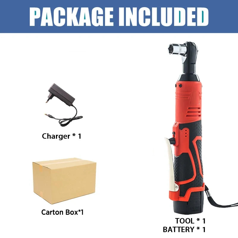 12V/18V Impact Wrench Cordless Rechargeable Electric Wrench 3/8 Inch Right Angle Ratchet Wrenches Impact Driver Power Tool