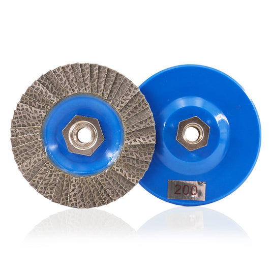 RedhawkPro 4-1/2 Inch 45-Flap Electroplated Diamond Grinding Disc for Angle Grinder, Threaded Diamond Flap Wheel for Glass, Ceramic, Stone, Metal & Carbide