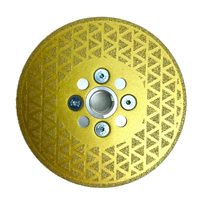 RedhawkPro Gold Vacuum Brazed Diamond Grinding Wheel - Heavy Duty Full-Star Disc for Concrete, Granite & Hard Stone Surface Polishing