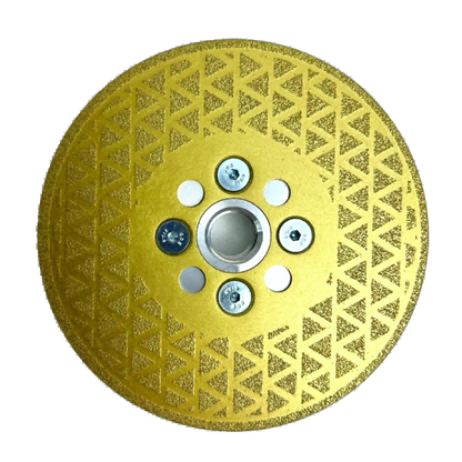 RedhawkPro Gold Vacuum Brazed Diamond Grinding Wheel - Heavy Duty Full-Star Disc for Concrete, Granite & Hard Stone Surface Polishing
