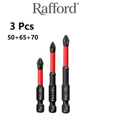 Rafford Anti Slip bits Magnetic Screwdriver bit Set S2 Alloy Steel Impact Resistance Bits-3/6/12Pcs Suitable for Electric Drills