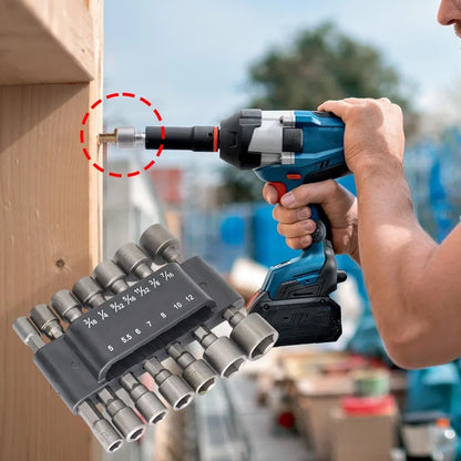 9/14PCS Hexagon Nut Driver Drill Bit Magnetic Socket Screwdriver Wrench Set Drill Bit Adapter Electric Impact Bolt Handle Tools