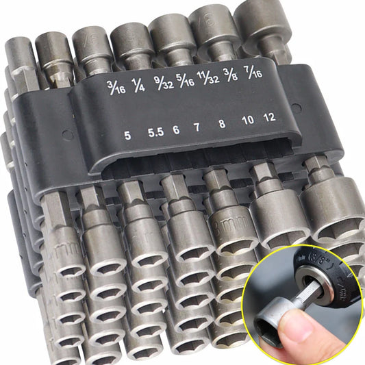 9/14PCS Hexagon Nut Driver Drill Bit Magnetic Socket Screwdriver Wrench Set Drill Bit Adapter Electric Impact Bolt Handle Tools