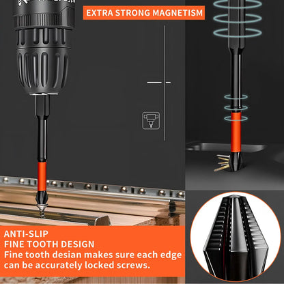 Rafford Anti Slip bits Magnetic Screwdriver bit Set S2 Alloy Steel Impact Resistance Bits-3/6/12Pcs Suitable for Electric Drills
