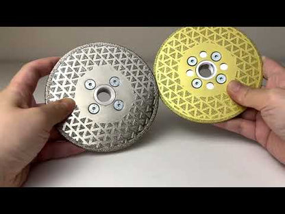 RedhawkPro Gold Vacuum Brazed Diamond Grinding Wheel - Heavy Duty Full-Star Disc for Concrete, Granite & Hard Stone Surface Polishing